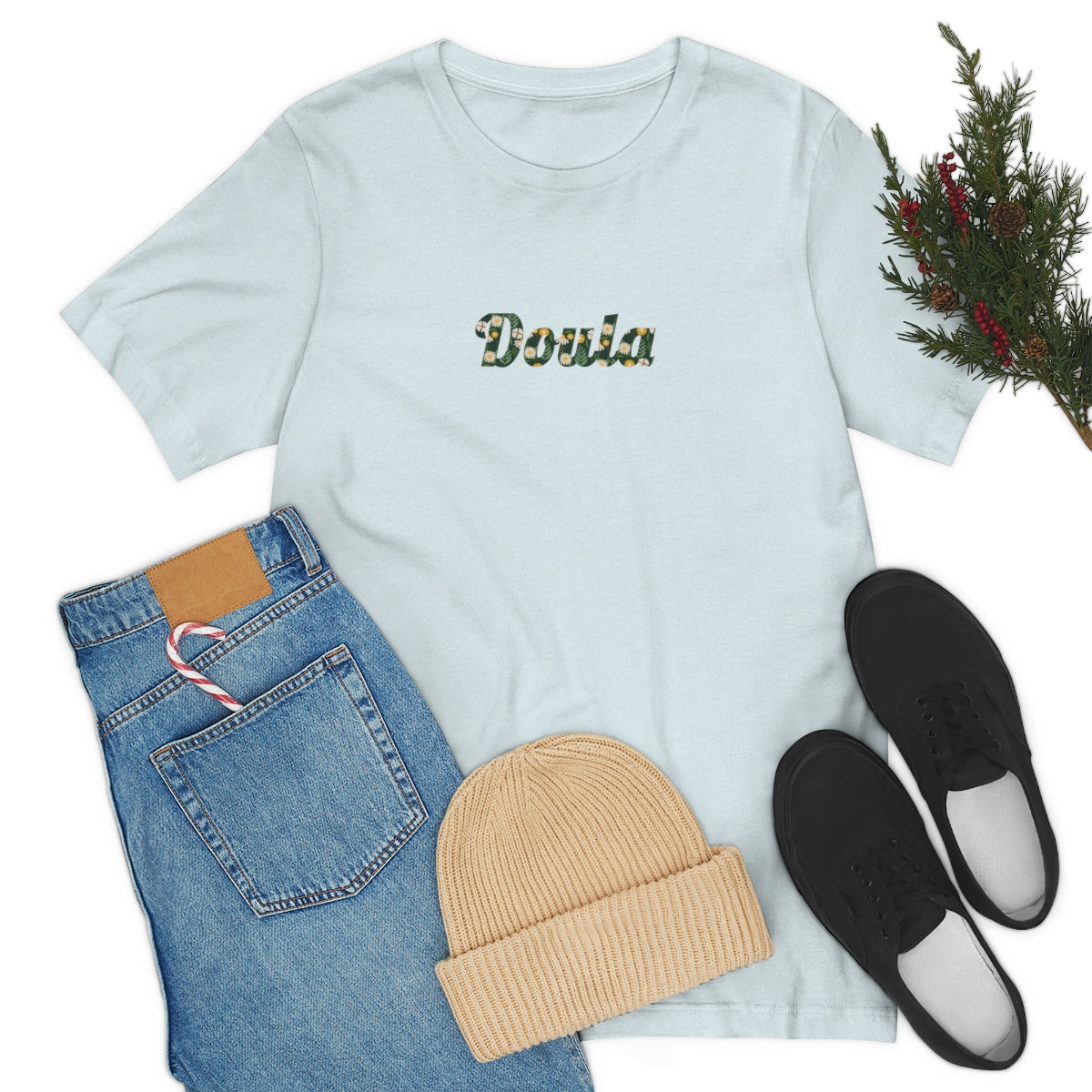 Doula (Flowers) T-Shirt - Mighty Midwife