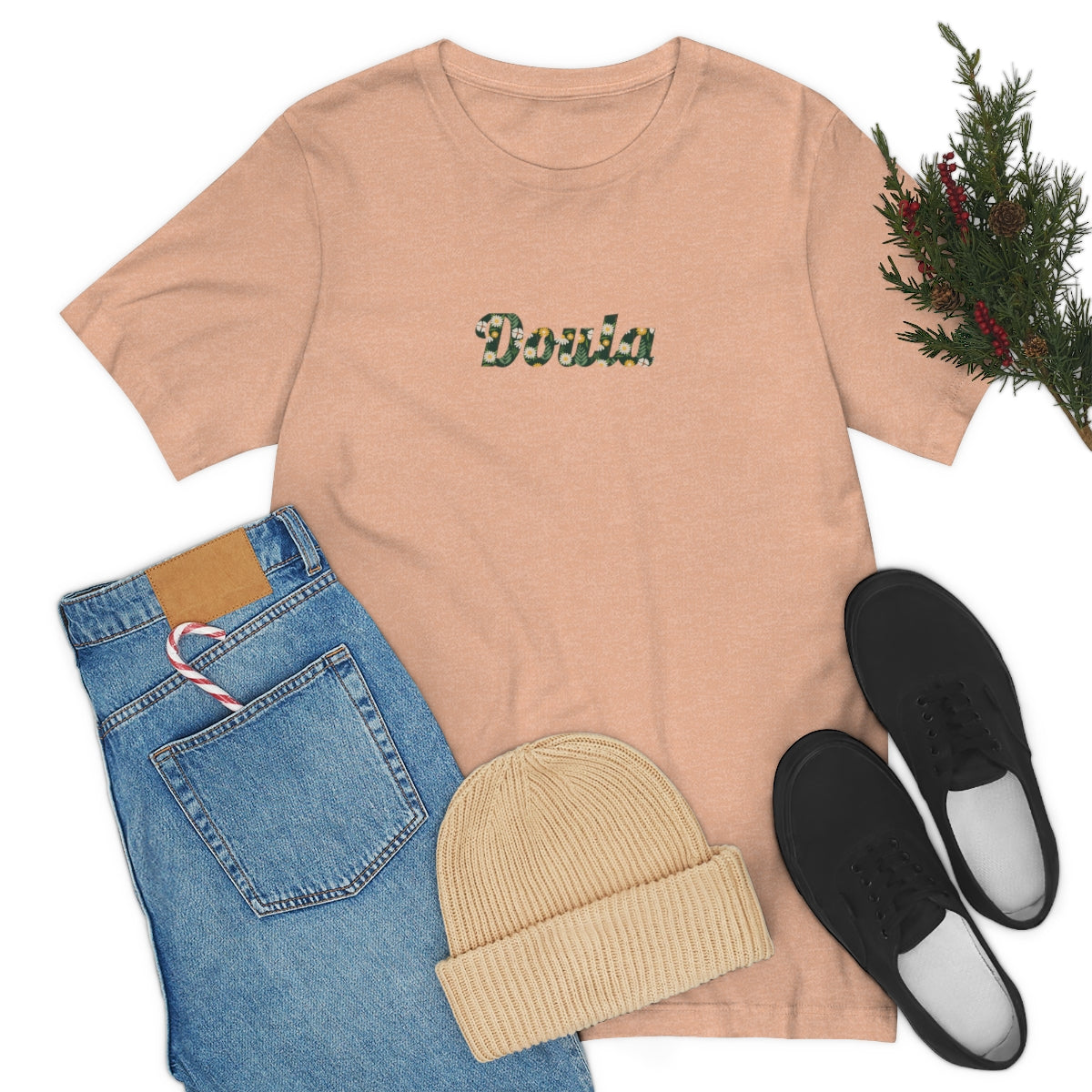 Doula (Flowers) T-Shirt - Mighty Midwife