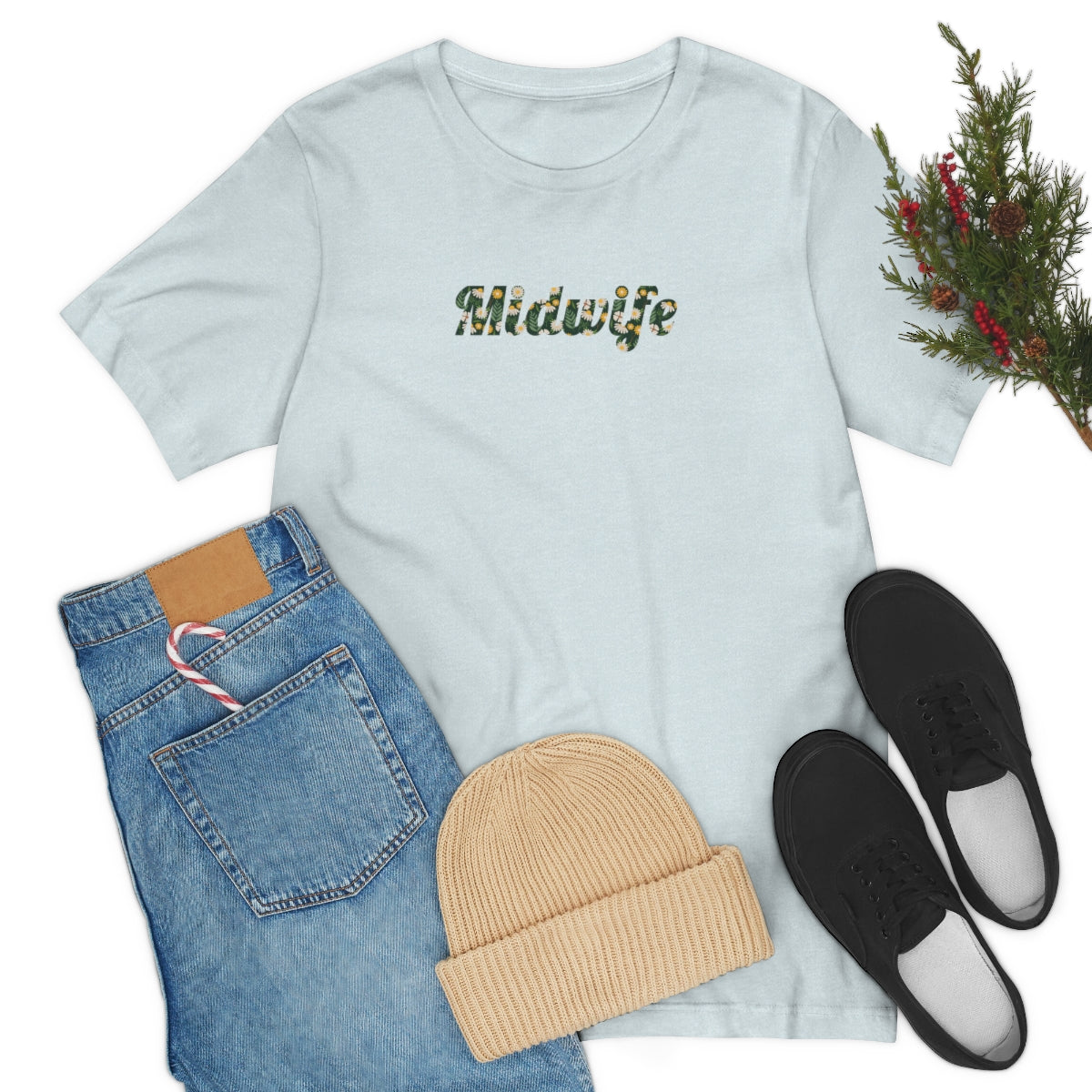 Midwife (Flowers) T-Shirt - Mighty Midwife